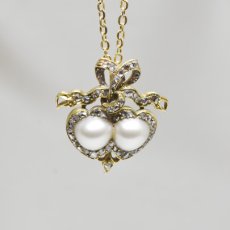 画像2: Sold G.ダイヤモンド パール ペンダント (2)