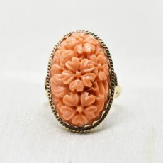 画像1: 14ct.コーラルリング (1)