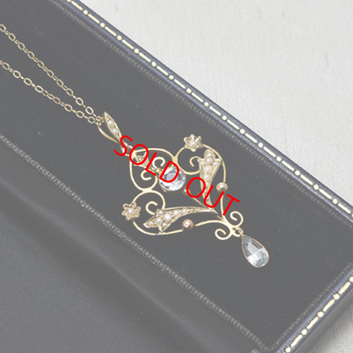 画像3: Sold G.アクアマリン パールペンダント (3)