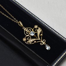 画像3: Sold G.アクアマリン パールペンダント (3)