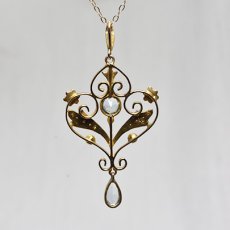 画像2: Sold G.アクアマリン パールペンダント (2)