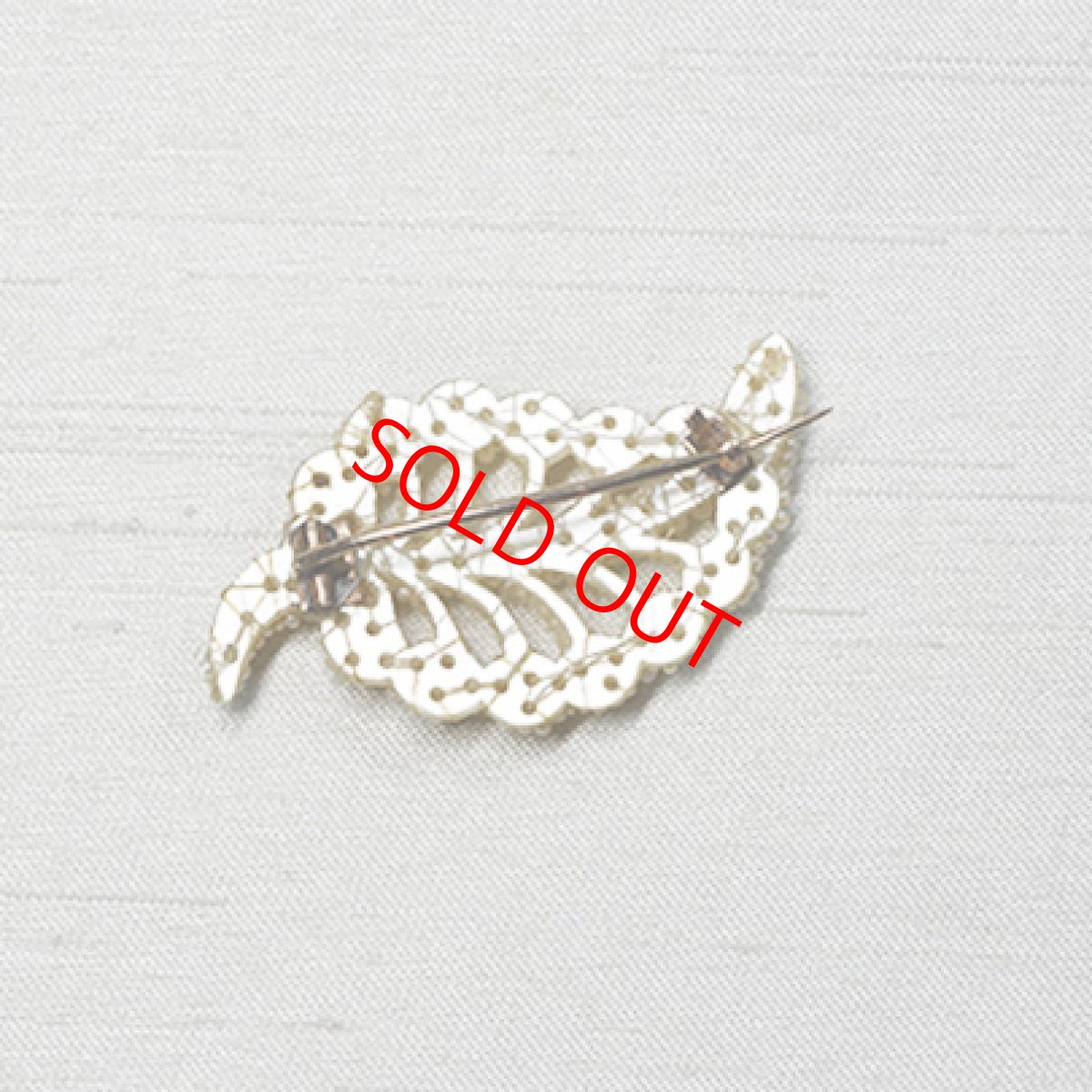 画像4: Sold ゴールド・パールブローチ (4)