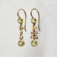画像2: 15ct,パール・ペリドットイヤリング (2)