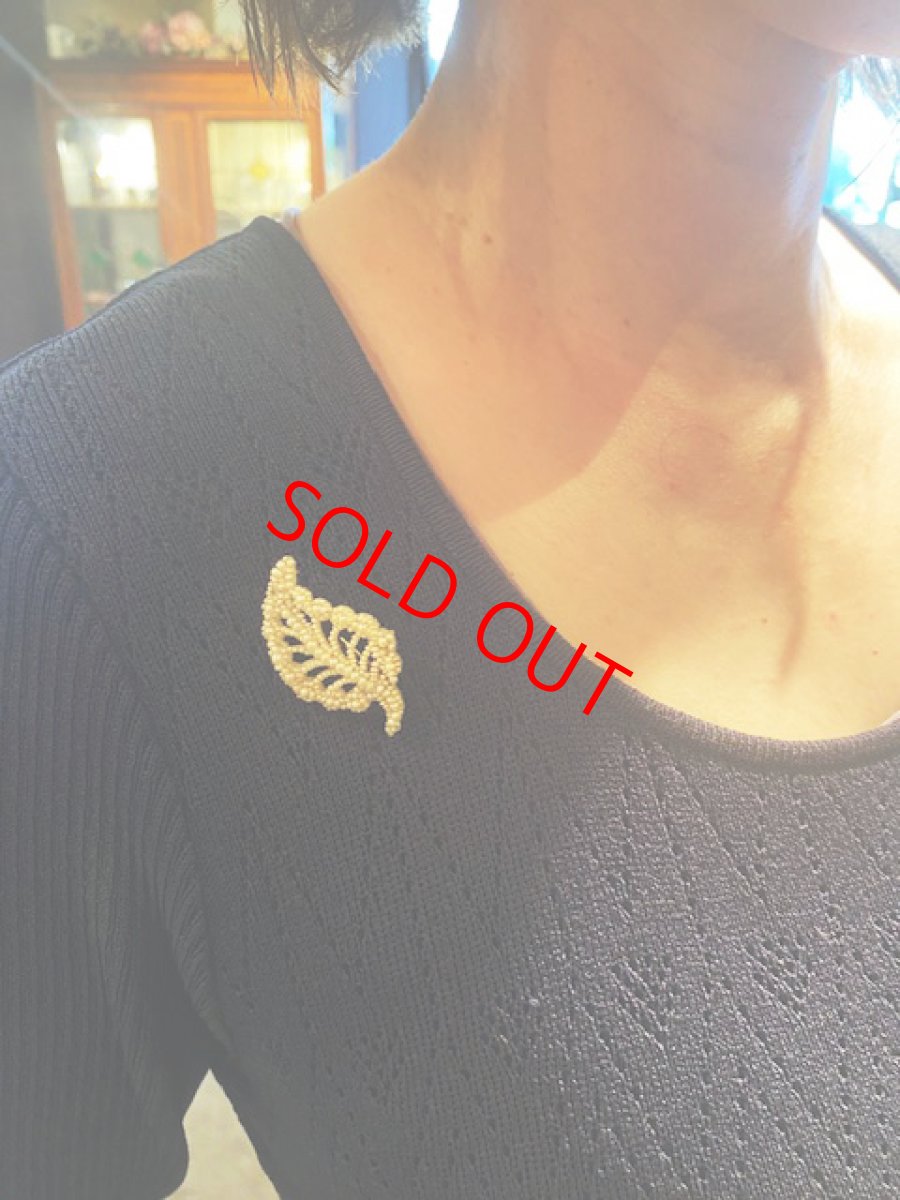 画像7: Sold ゴールド・パールブローチ (7)