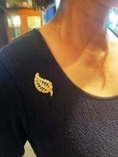 画像7: Sold ゴールド・パールブローチ (7)