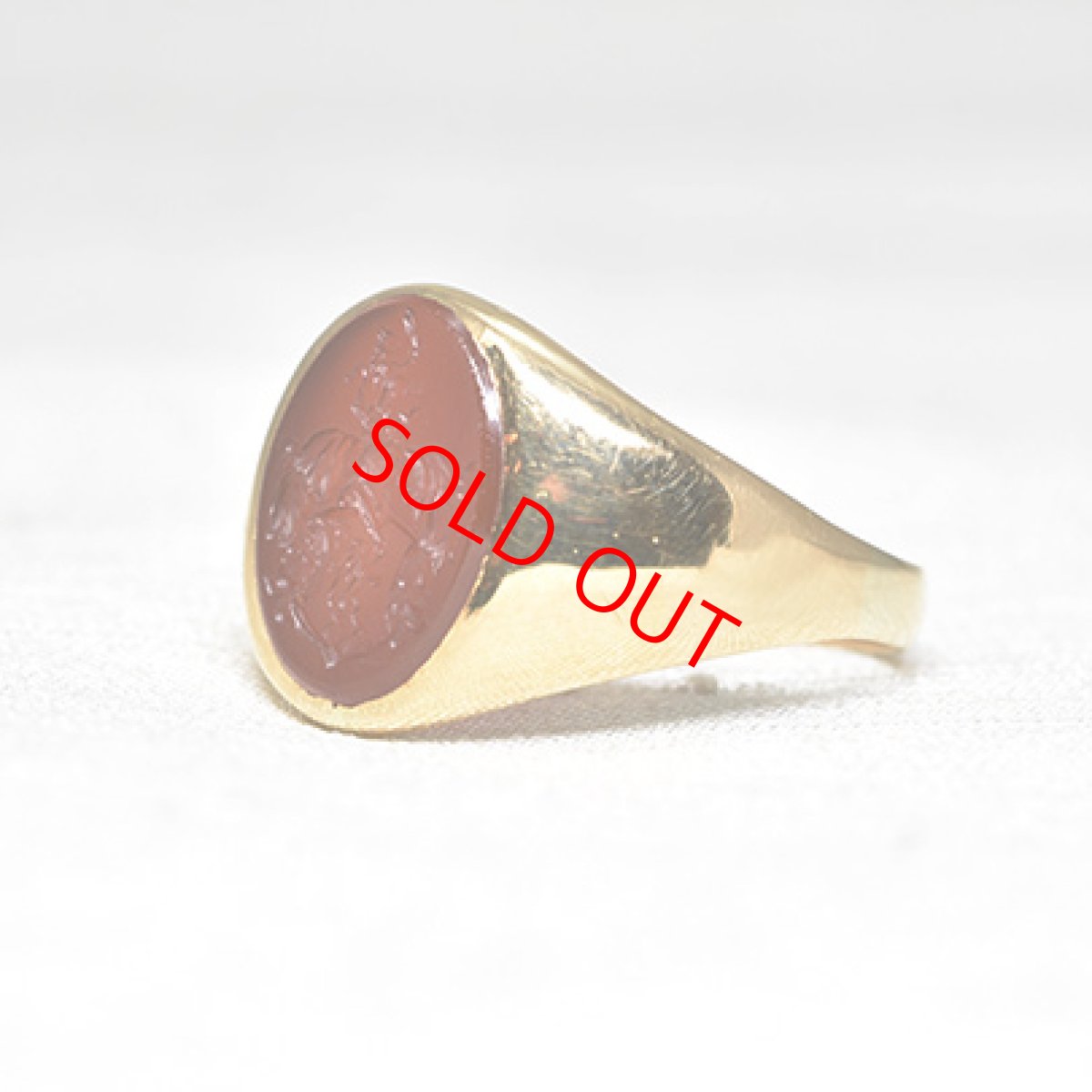 画像2: Sold 18ct.コーネリアン インタリオリング (2)