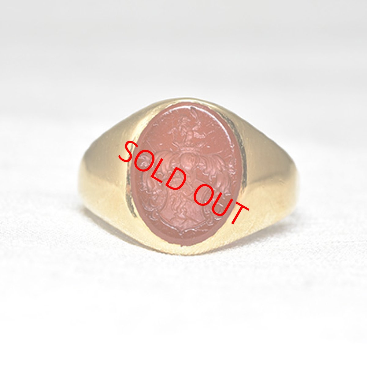 画像1: Sold 18ct.コーネリアン インタリオリング (1)