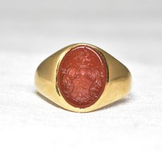 画像1: Sold 18ct.コーネリアン インタリオリング (1)