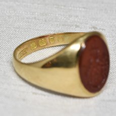 画像6: Sold 18ct.コーネリアン インタリオリング (6)