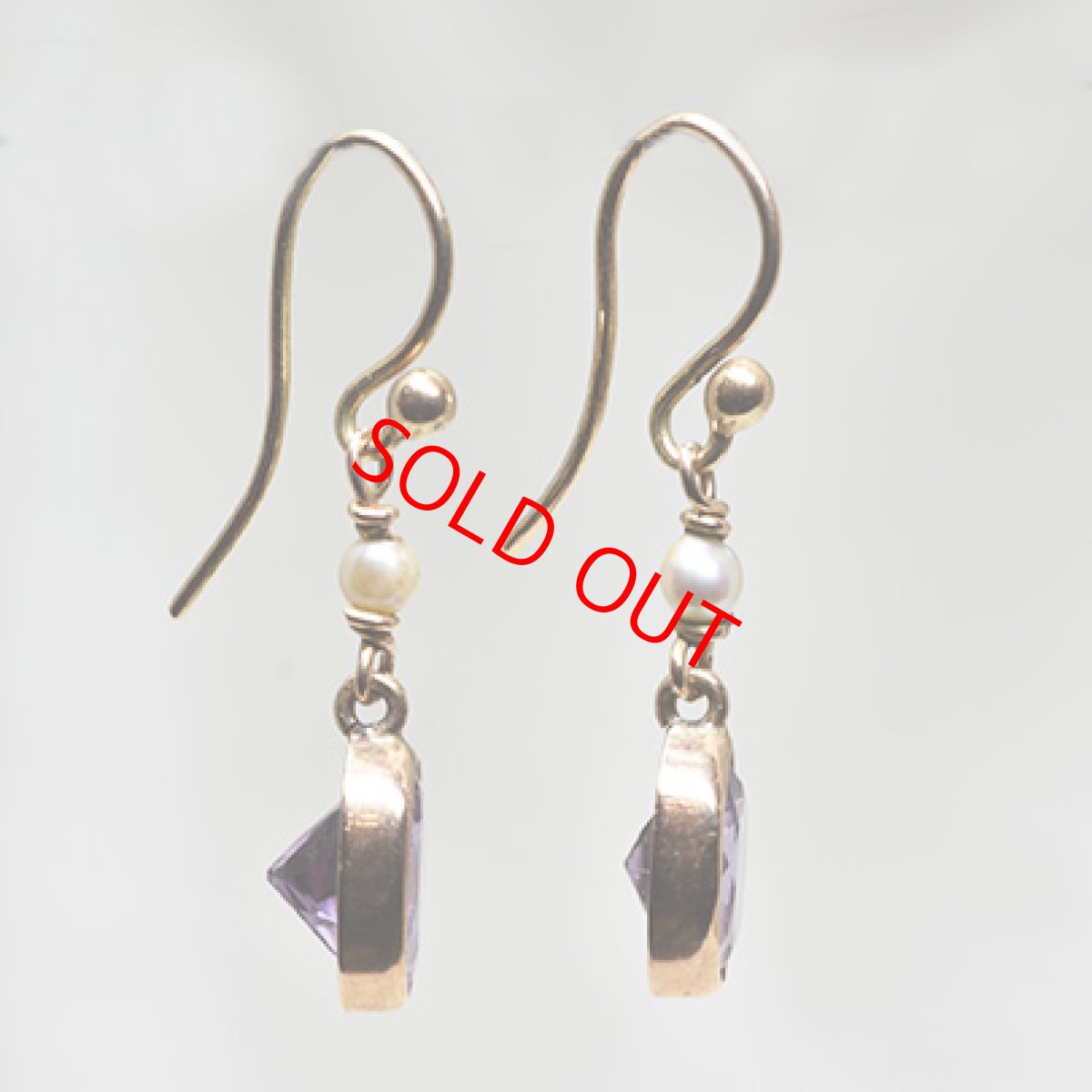 画像2: Sold G.アメシスト パールイヤリング (2)