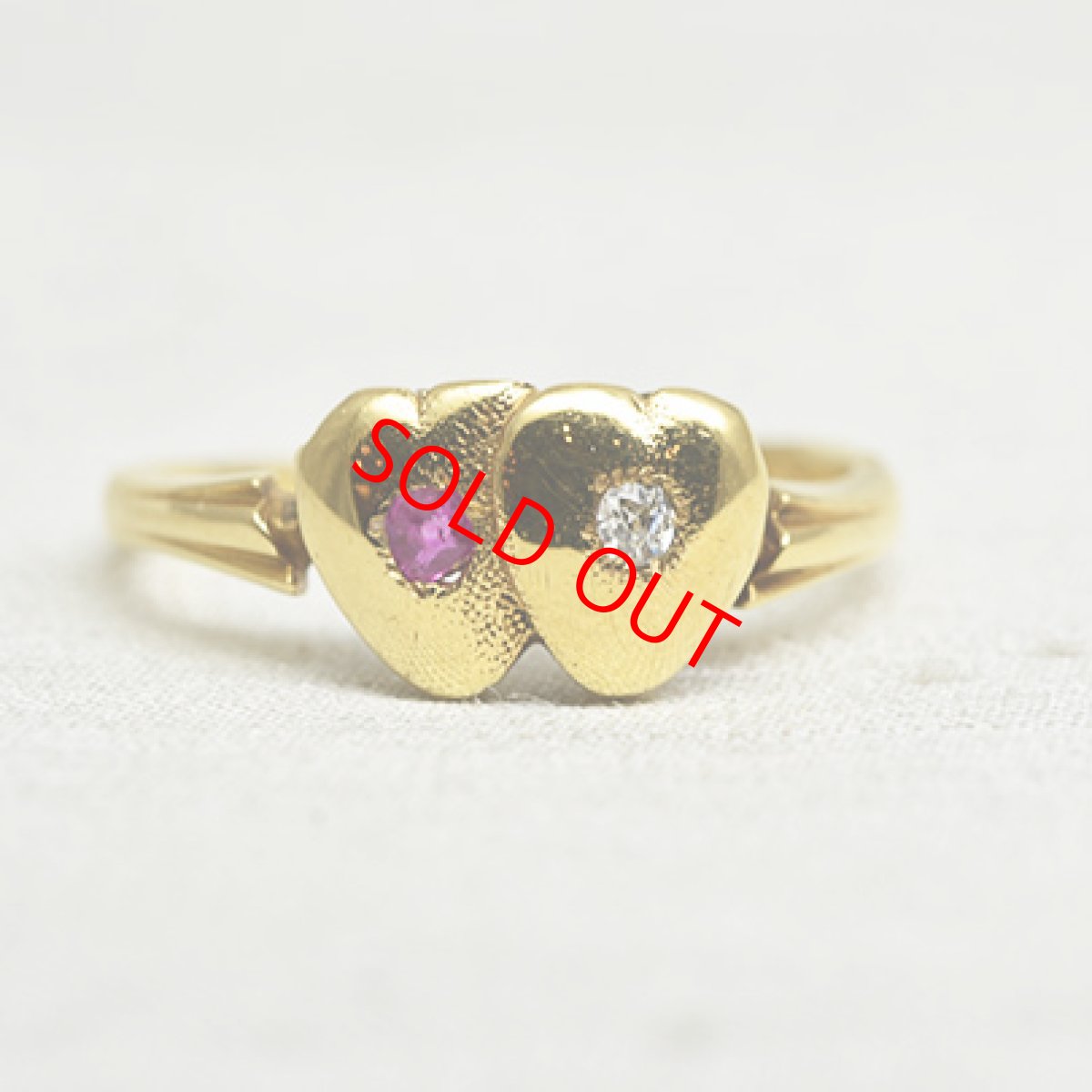 画像1: Sold 18ct.ルビーダイヤモンドリング (1)