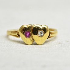 画像1: Sold 18ct.ルビーダイヤモンドリング (1)