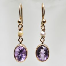 画像1: Sold G.アメシスト パールイヤリング (1)