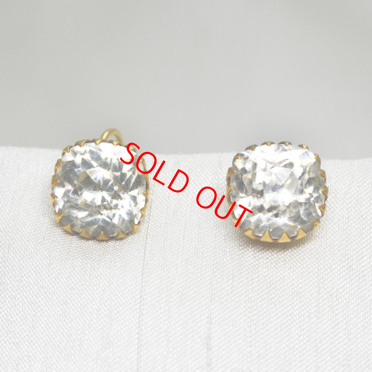 画像1: Sold メタルグラス イヤリング (1)