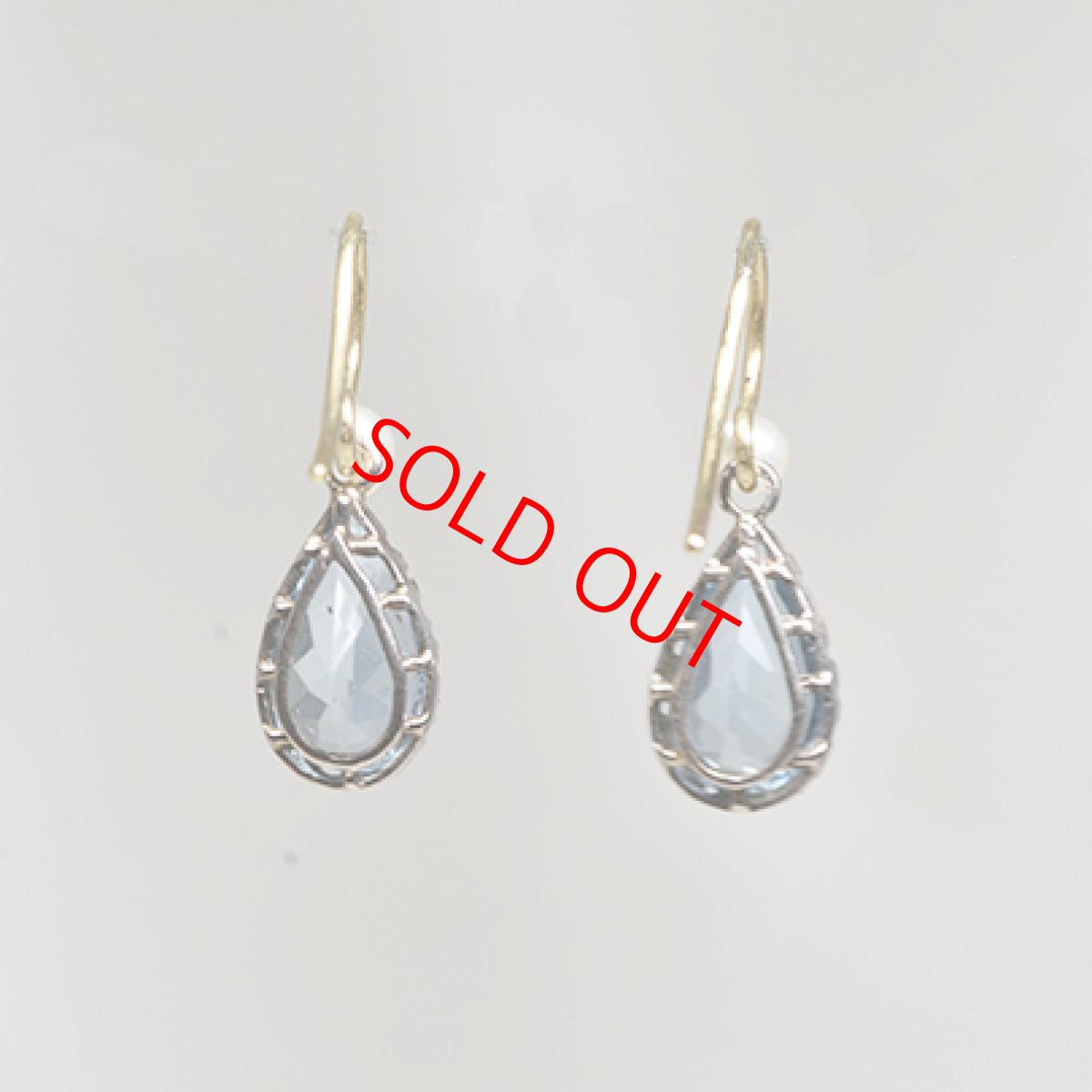 画像3: Sold ゴールド・アクアマリン・パールイヤリング (3)