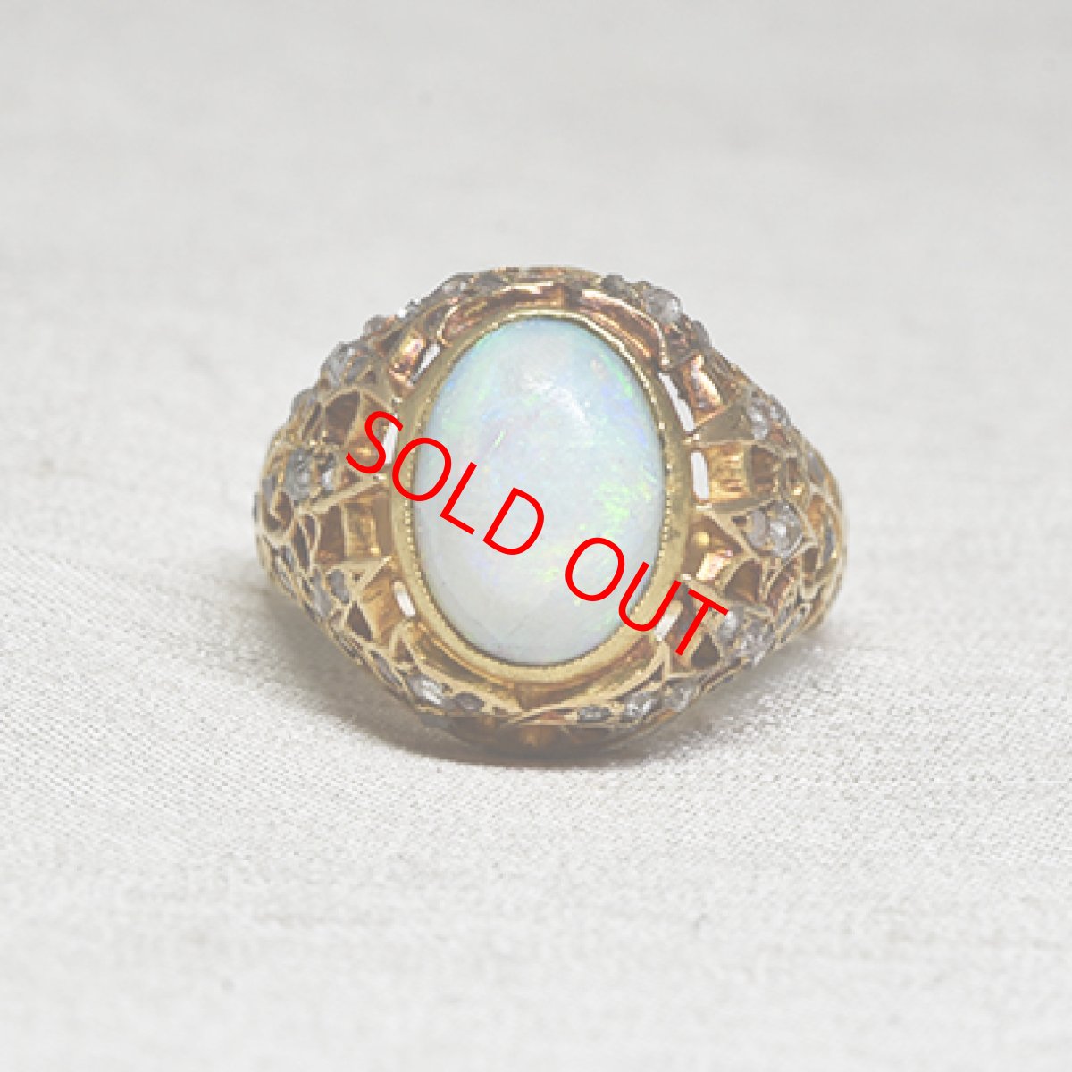 画像1: Sold 18ct.オパールダイヤモンドリング (1)