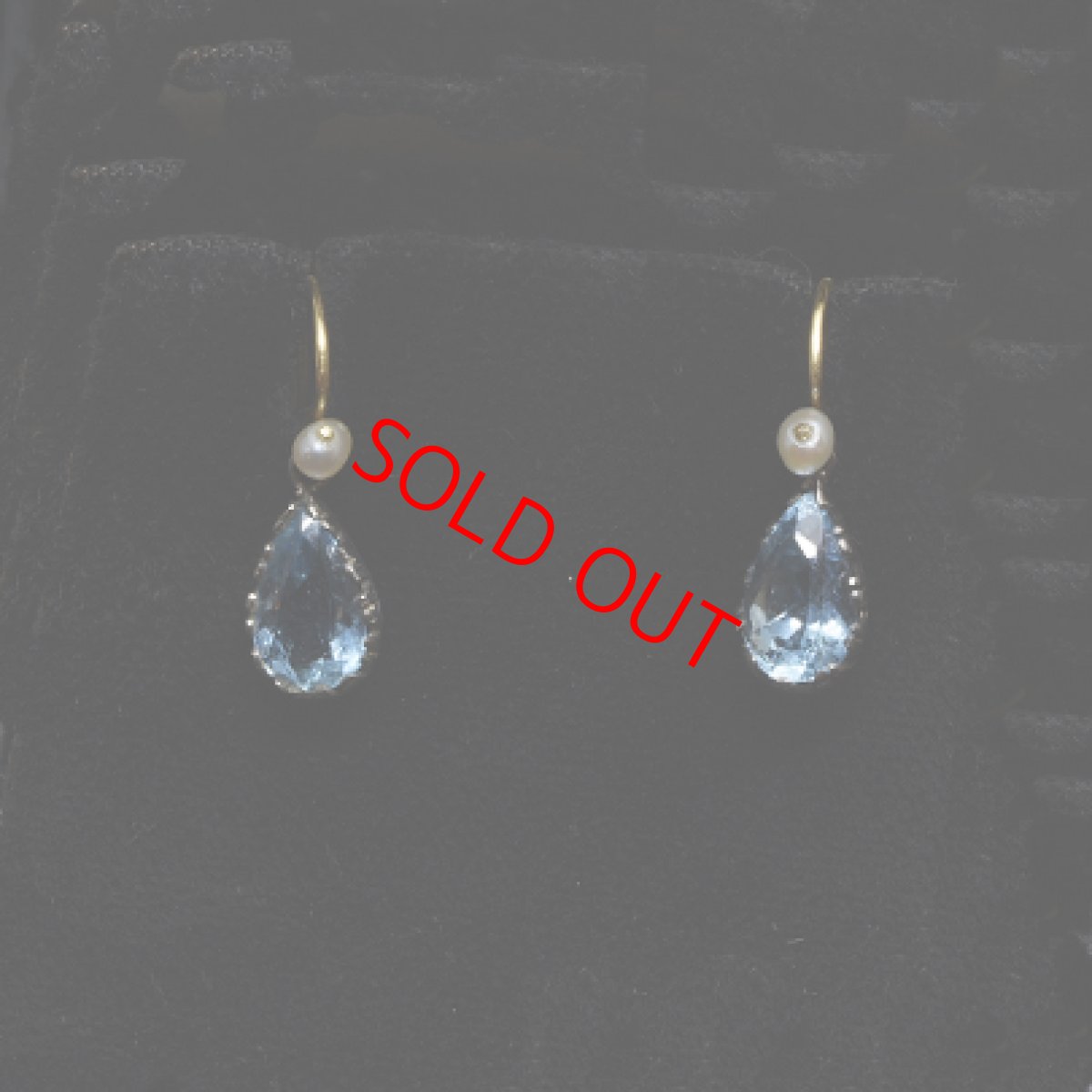 画像5: Sold ゴールド・アクアマリン・パールイヤリング (5)