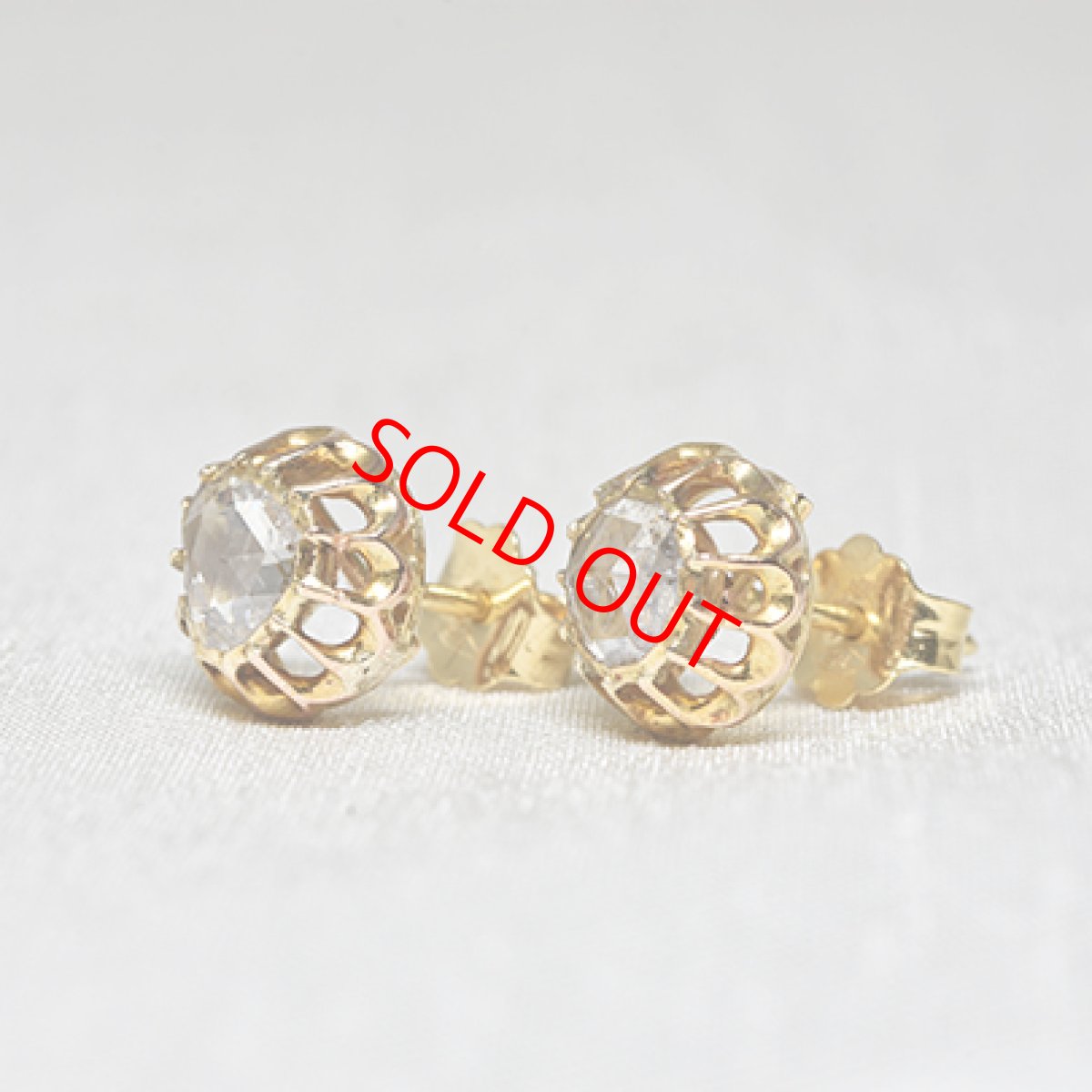 画像2: Sold 18ct,ダイヤモンドイヤリング　 (2)