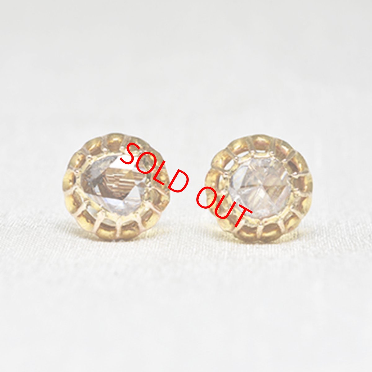 画像1: Sold 18ct,ダイヤモンドイヤリング　 (1)