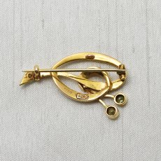 画像2: 9ct.ペリドット・パールブローチ (2)