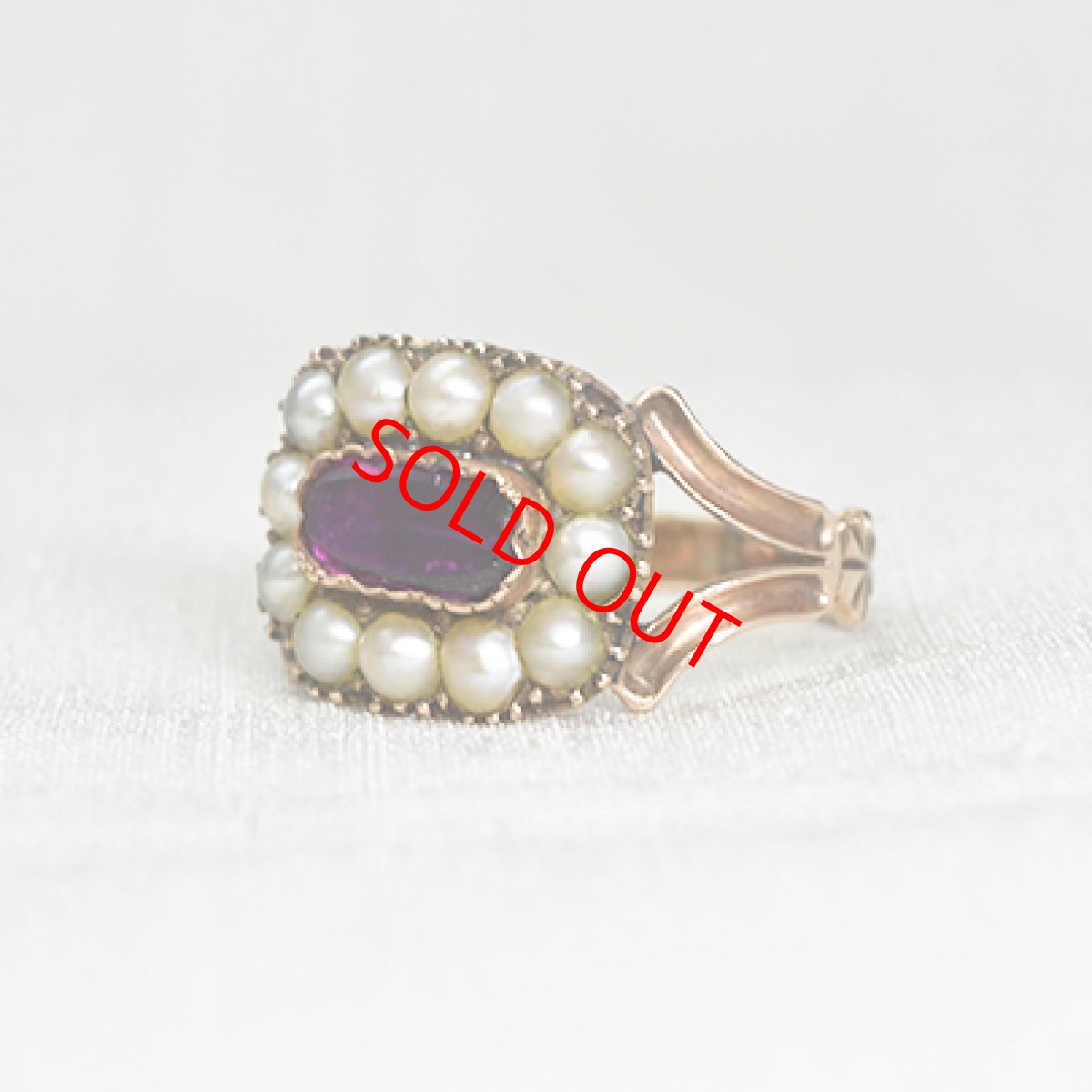 画像2: Sold 10ct.ガーネットパールリング (2)