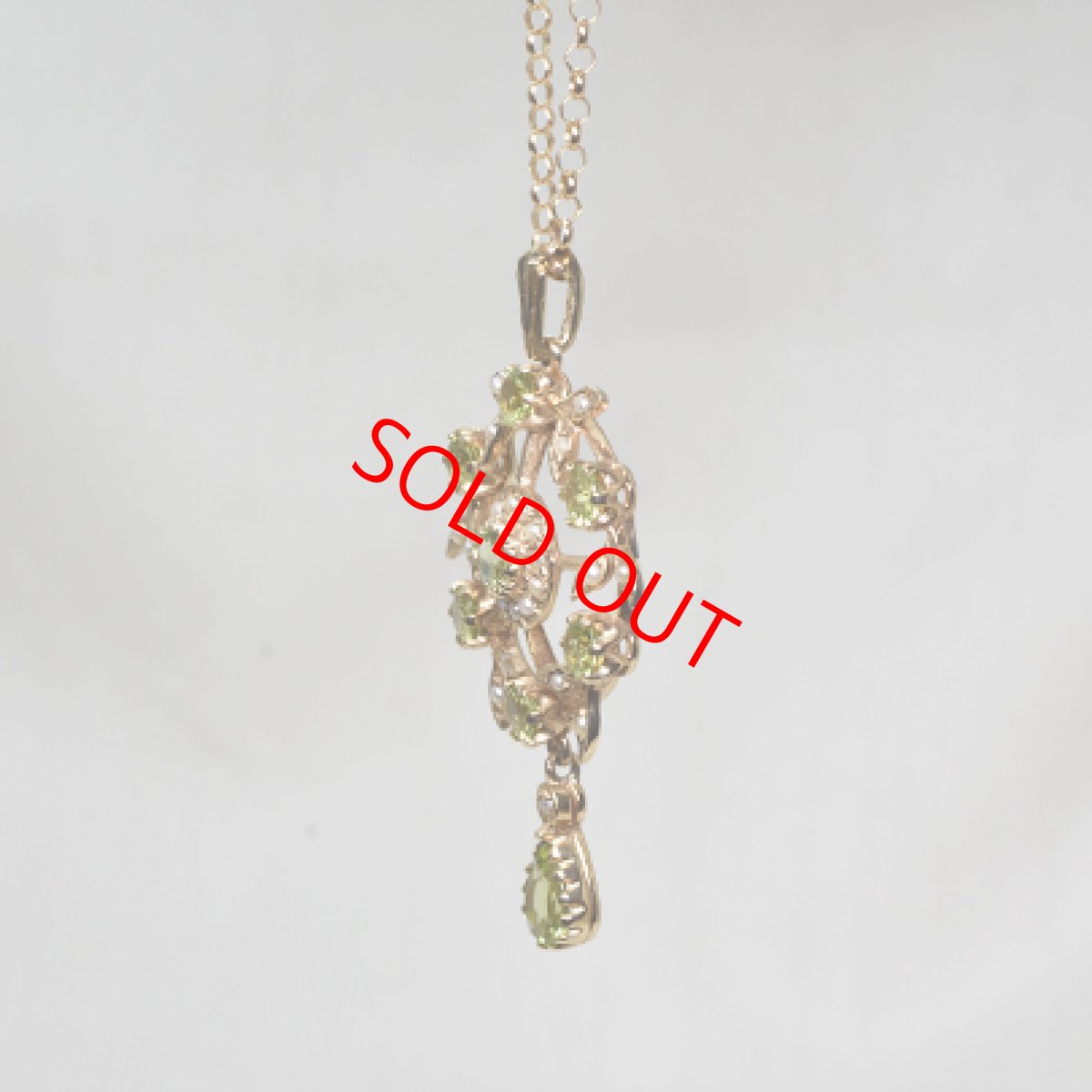 画像2: Sold 9ct.ペリドットパールペンダント (2)