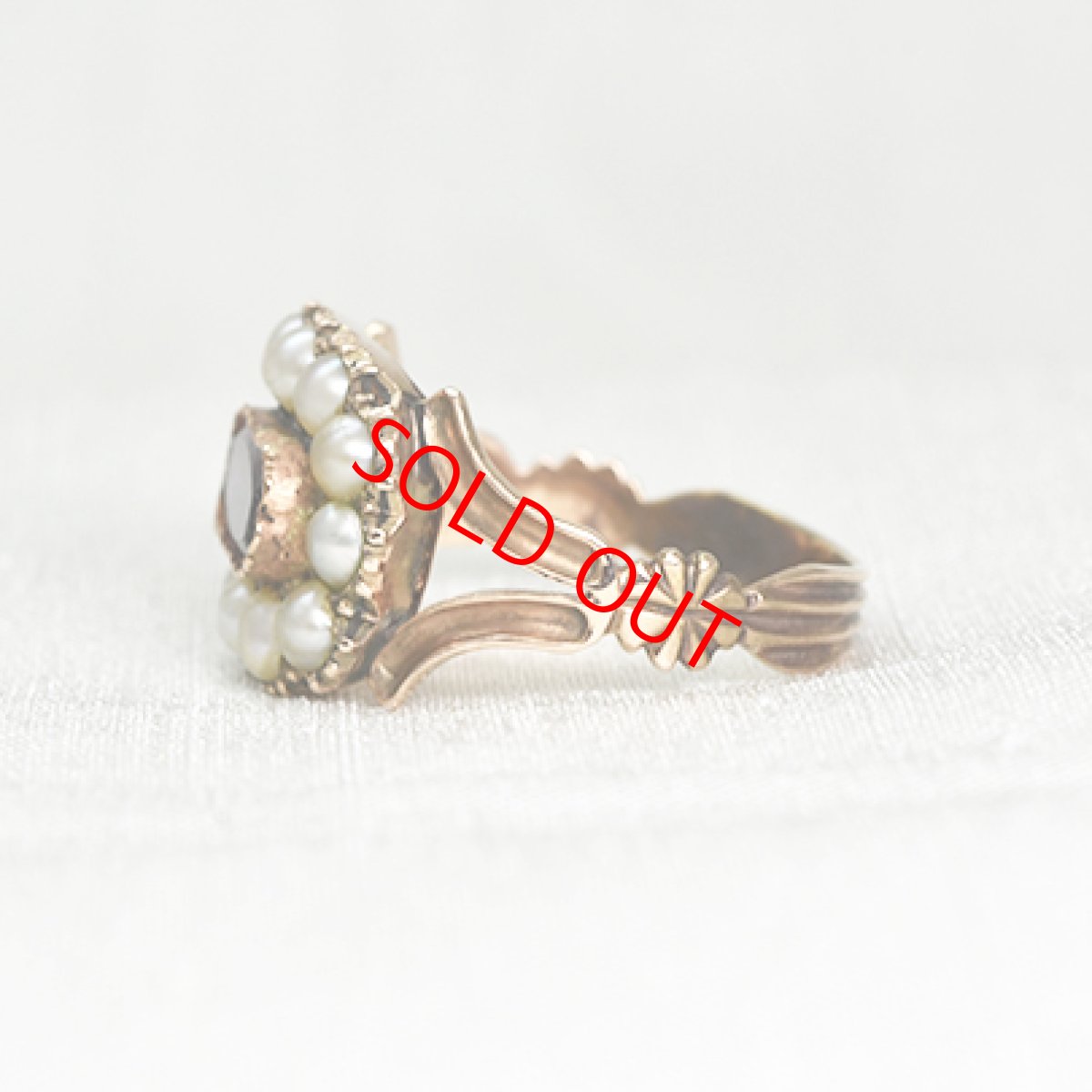画像3: Sold 10ct.ガーネットパールリング (3)