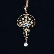 画像6: Sold 15ct,アクアマリン・パールペンダント　 (6)