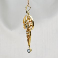 画像2: Sold 15ct,アクアマリン・パールペンダント　 (2)