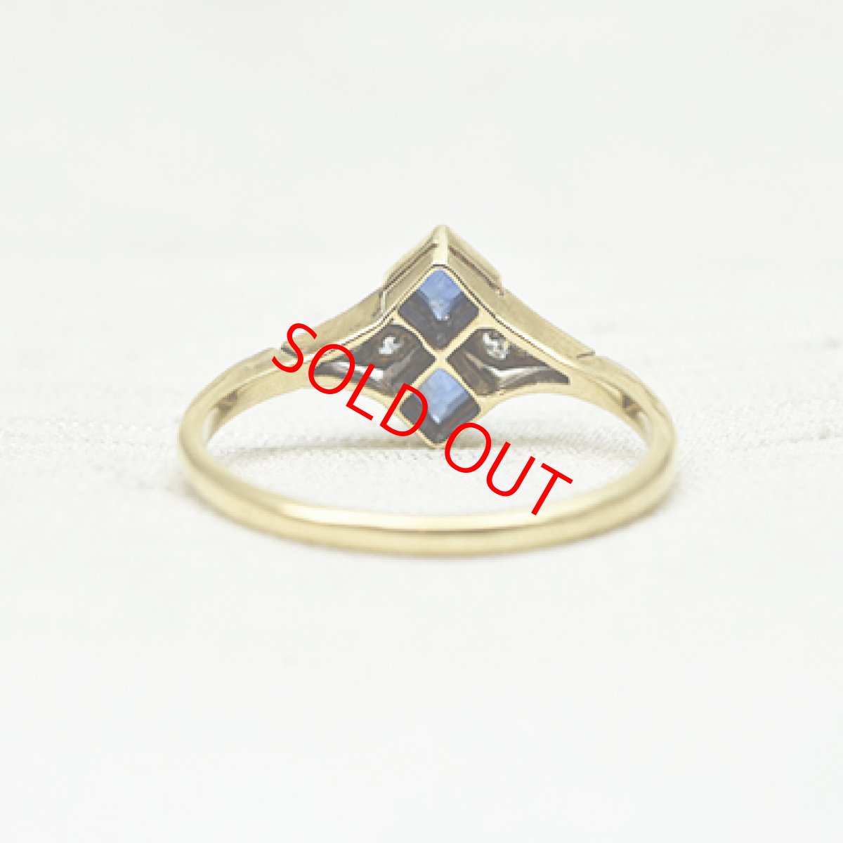画像3: Sold １８ct.(Pt)サファイア　ダイヤモンドリング (3)
