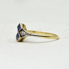 画像2: Sold １８ct.(Pt)サファイア　ダイヤモンドリング (2)
