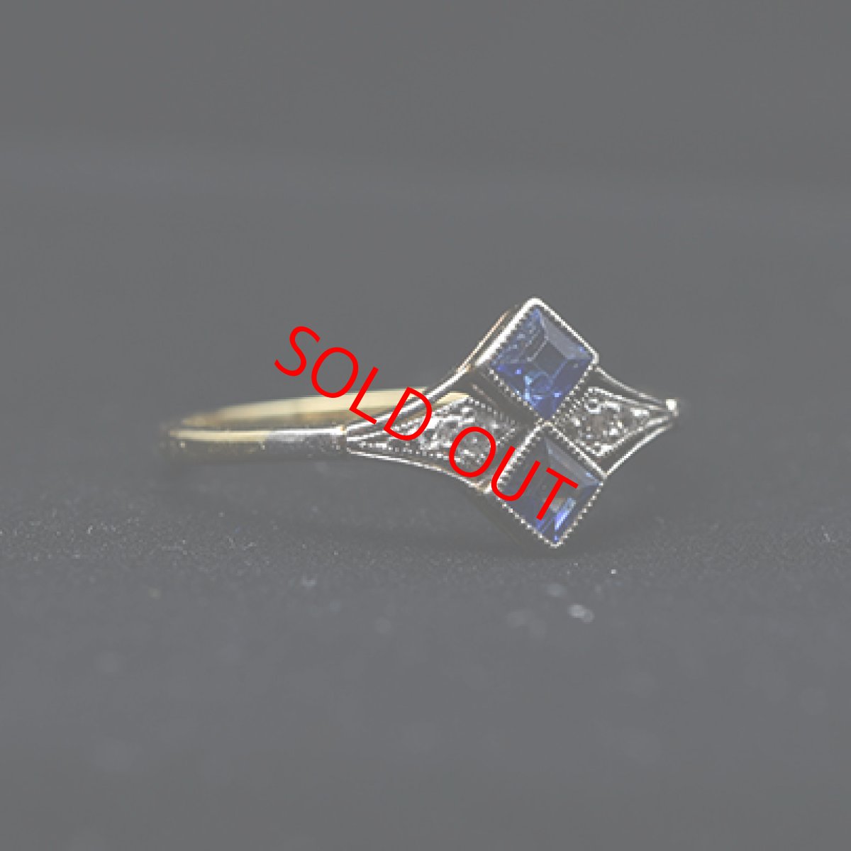 画像5: Sold １８ct.(Pt)サファイア　ダイヤモンドリング (5)