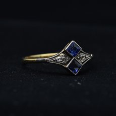 画像5: Sold １８ct.(Pt)サファイア　ダイヤモンドリング (5)