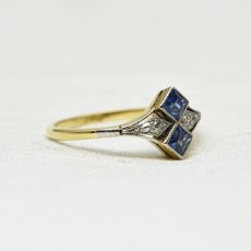 画像4: Sold １８ct.(Pt)サファイア　ダイヤモンドリング (4)