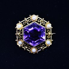 画像3: 10ct.アメシスト パールブローチ (3)