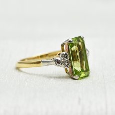 画像2: 18ct.ペリドットダイヤモンドリング (2)