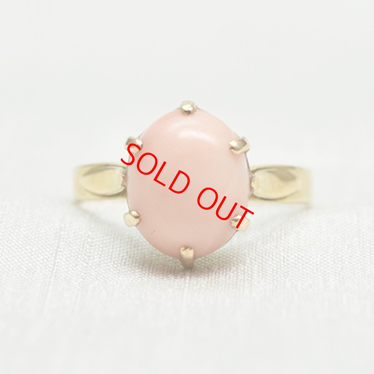 画像1: SOLD 18ct.コーラルリング (1)