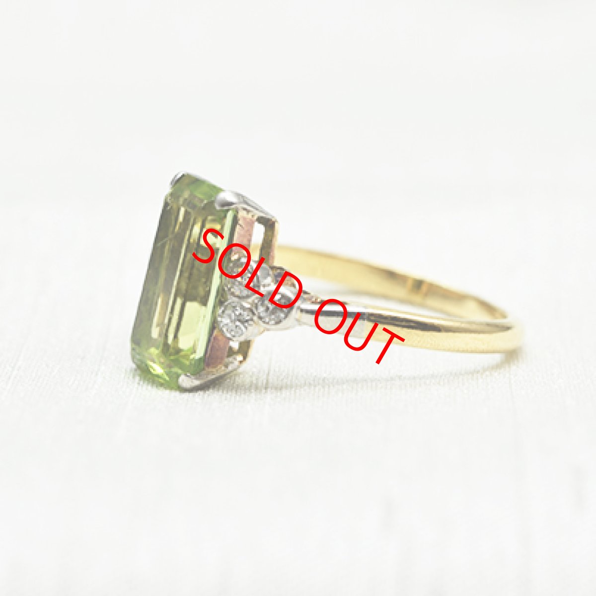 画像4: 18ct.ペリドットダイヤモンドリング (4)