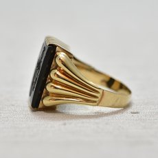 画像3: 14ct,オニキスインタリオリング (3)