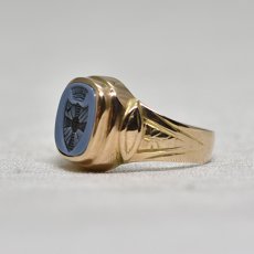 画像2: 14ct,アゲートインタリオリング (2)