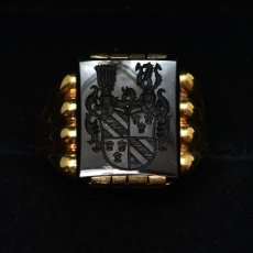 画像6: 14ct,オニキスインタリオリング (6)