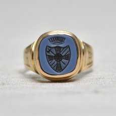 画像1: 14ct,アゲートインタリオリング (1)