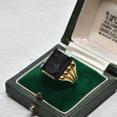 画像8: 14ct,オニキスインタリオリング (8)