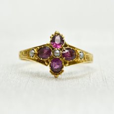 画像1: 15ct.ガーネットパールリング (1)