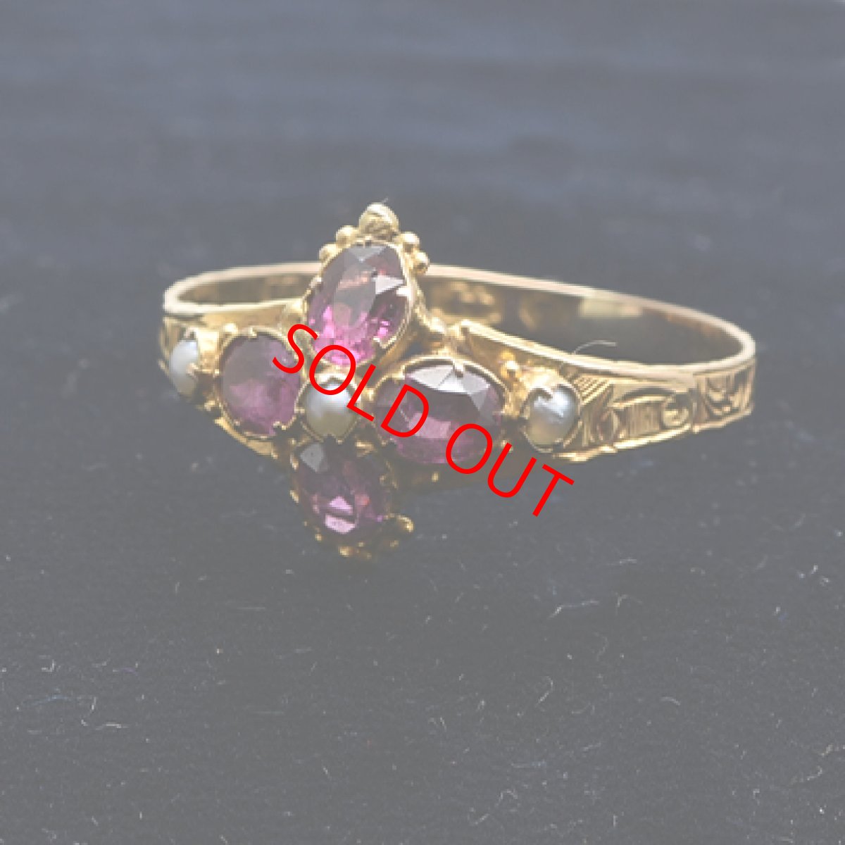 画像5: Sold I様専用 15ct.ガーネットパールリング (5)