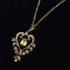 画像3: 15ct.ペリドットパールペンダント (3)