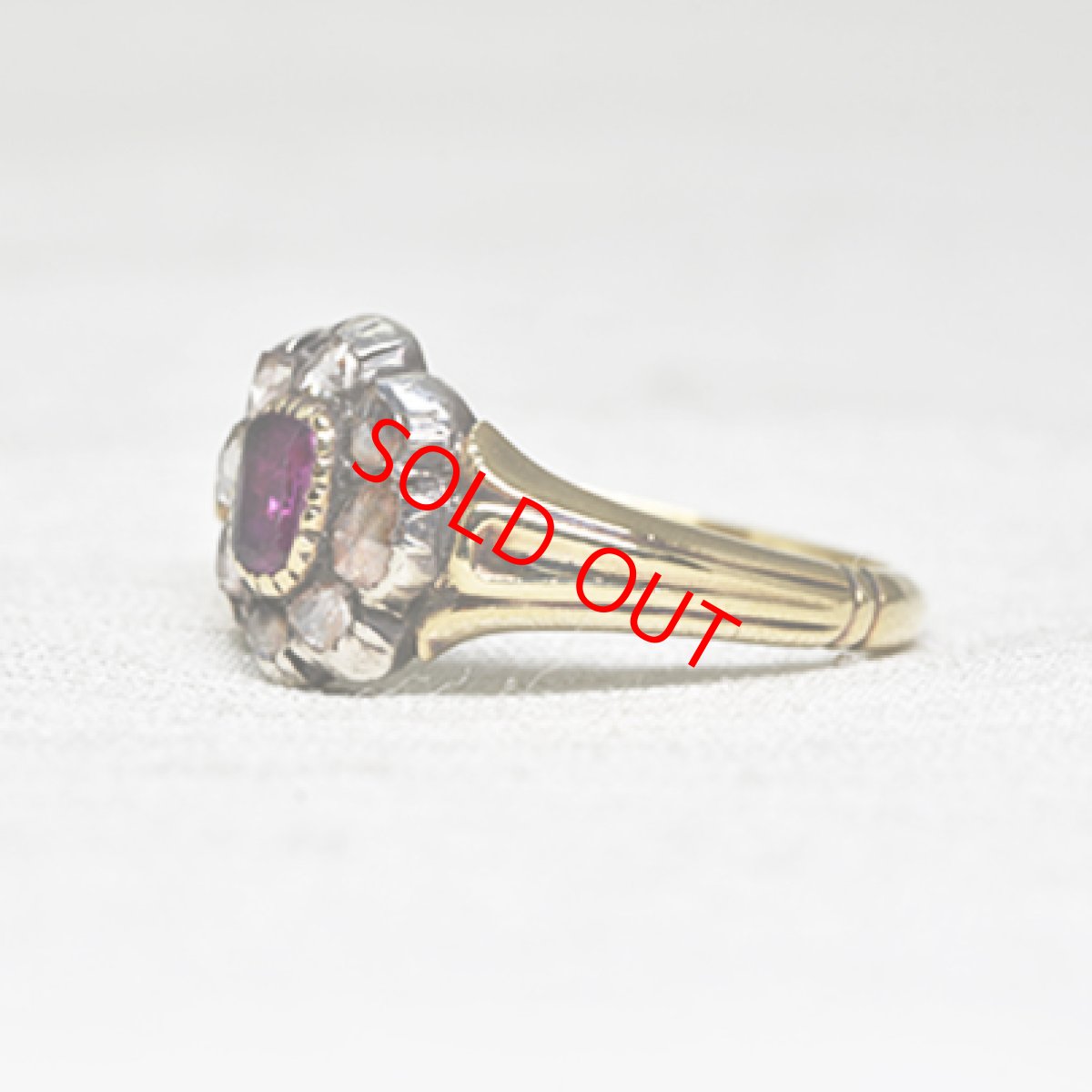 画像2: Sold　ゴールド・シルバー・ルビー・ダイヤモンドリング  (2)