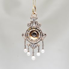 画像3: ゴールド・シルバー・ダイヤモンド・パールペンダント (3)