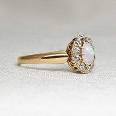 画像4: Sold ゴールド・オパール・ダイヤモンドリング（15ct.） (4)