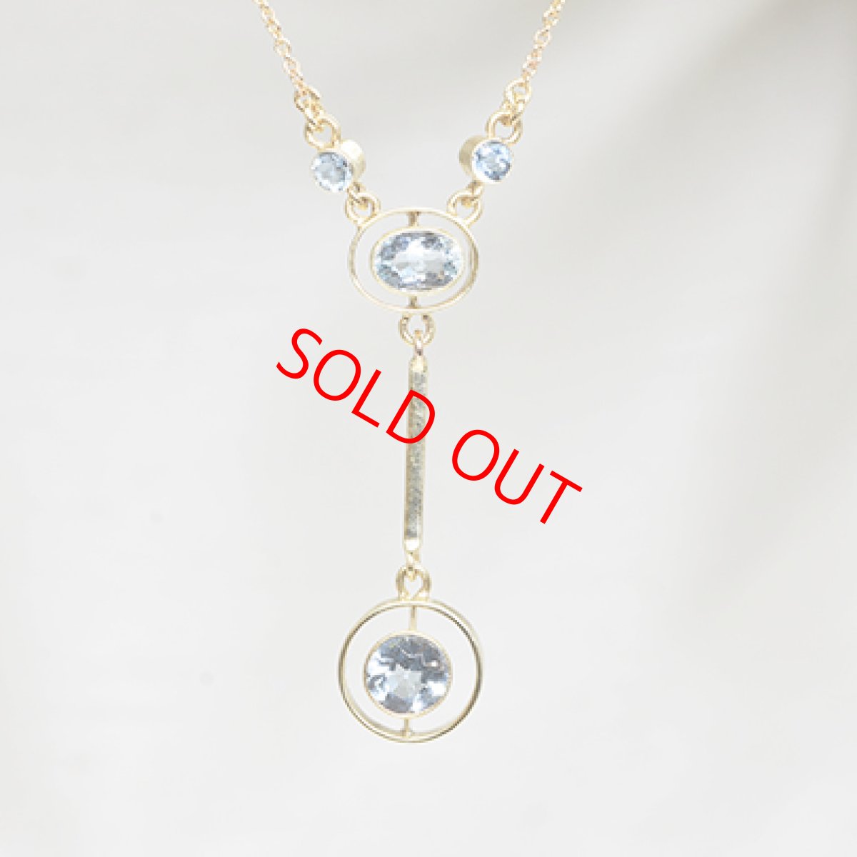画像1: Sold ゴールド,アクアマリン・ペンダント (1)